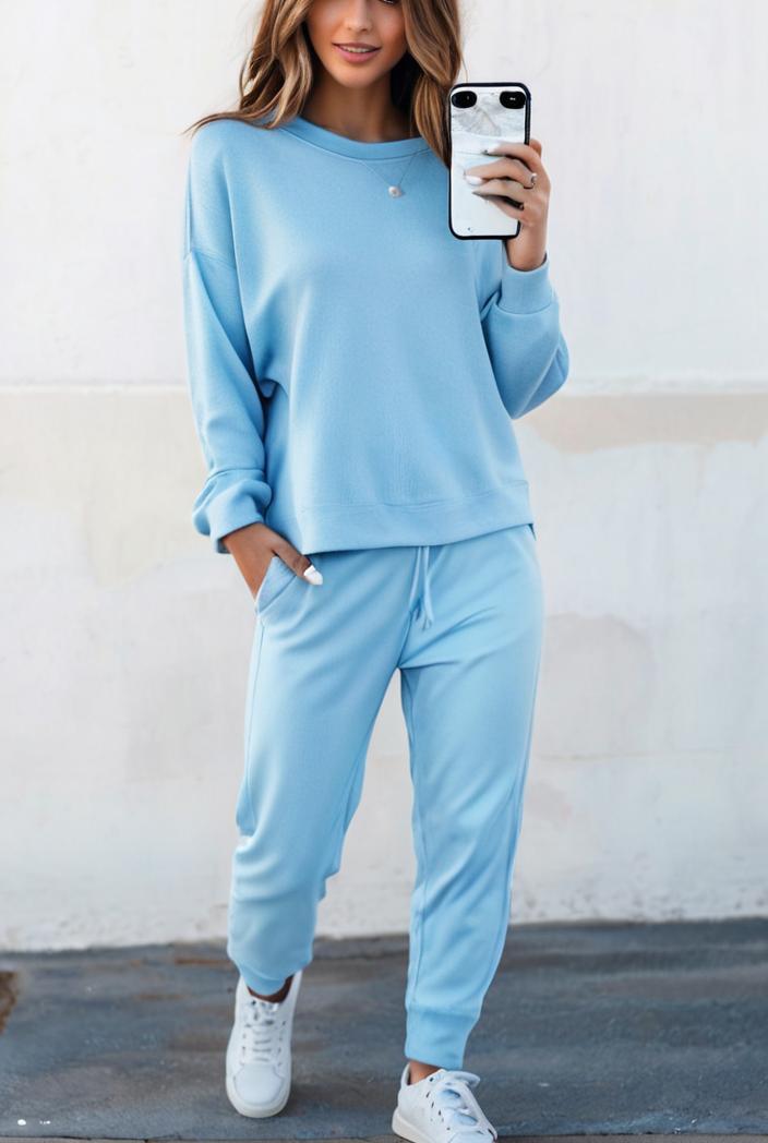 2 piece knitted cotton lounge sweatshirt 139859