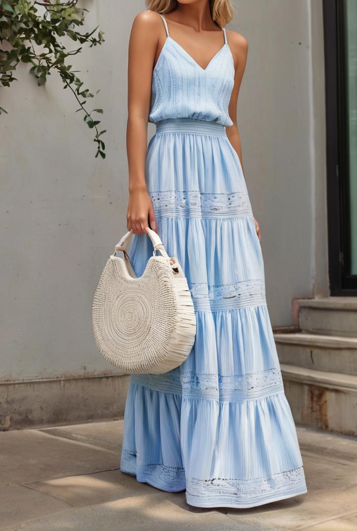 sling belted striped sleeveless dress 123430