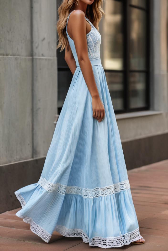 sling belted striped sleeveless dress 123449