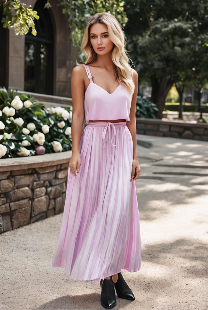 sling belted striped sleeveless dress 123469