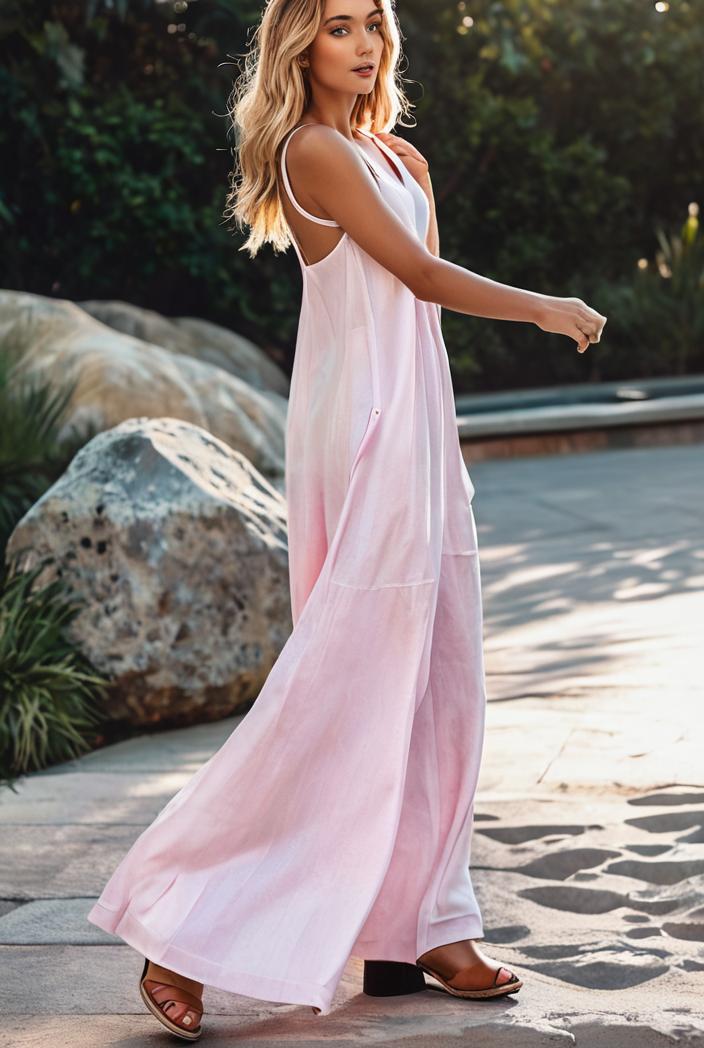 sling belted striped sleeveless dress 123471