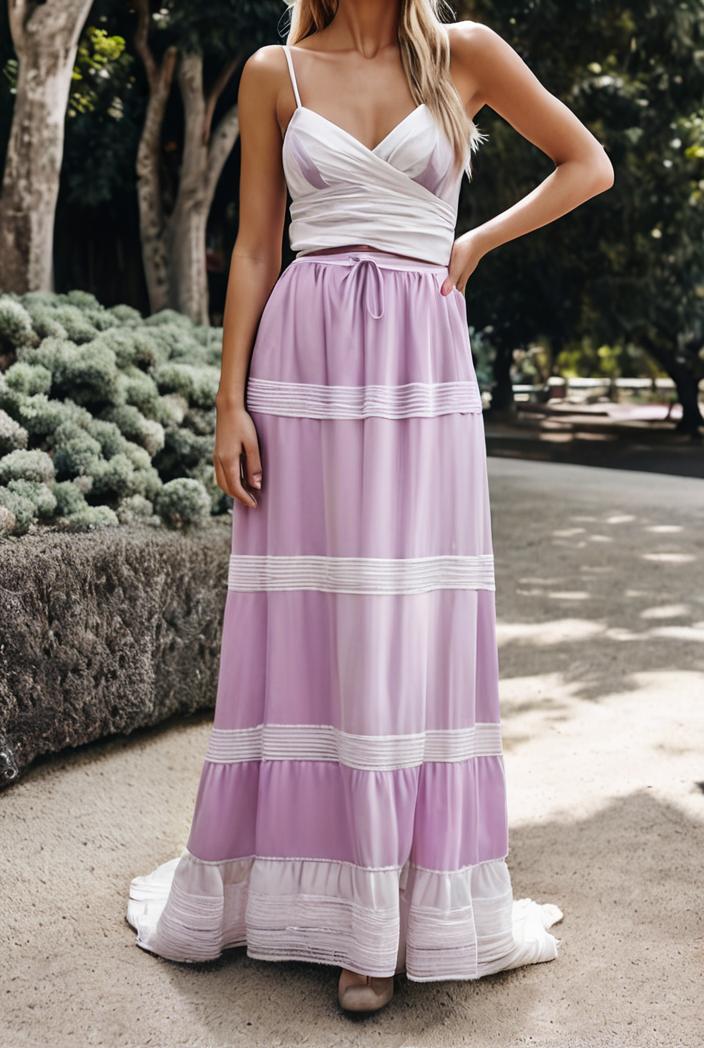 sling belted striped sleeveless dress 123485