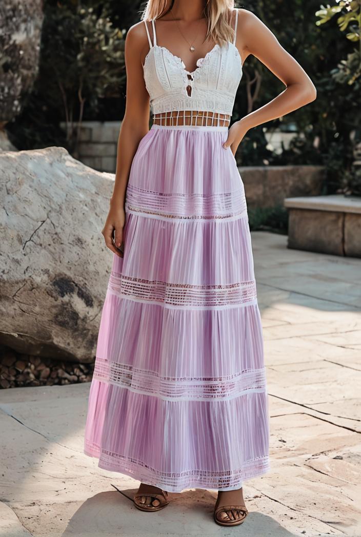 sling belted striped sleeveless dress 123490