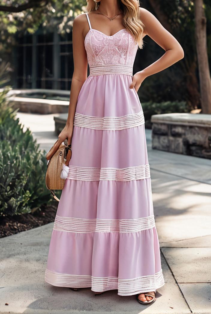 sling belted striped sleeveless dress 123491