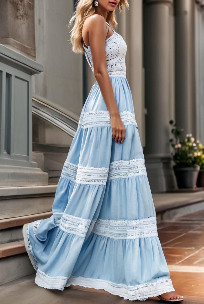 sling belted striped sleeveless dress 123496
