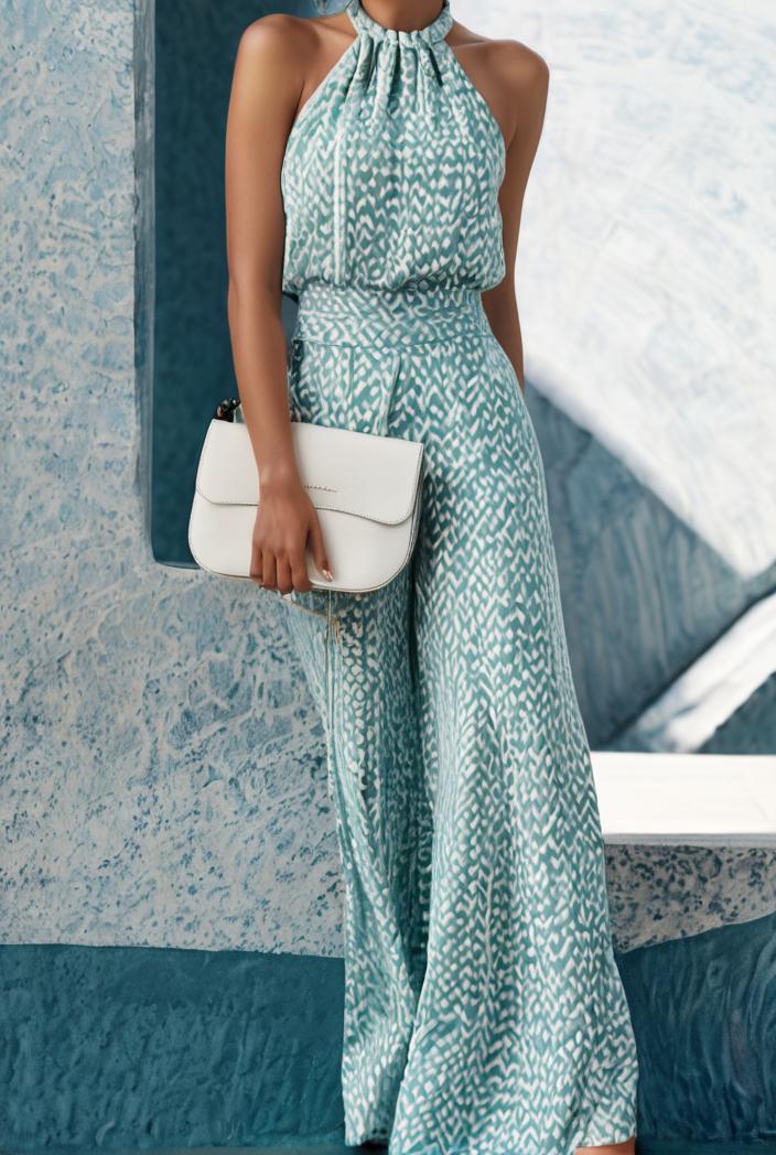 floral print halter bohemian long skirt 114792