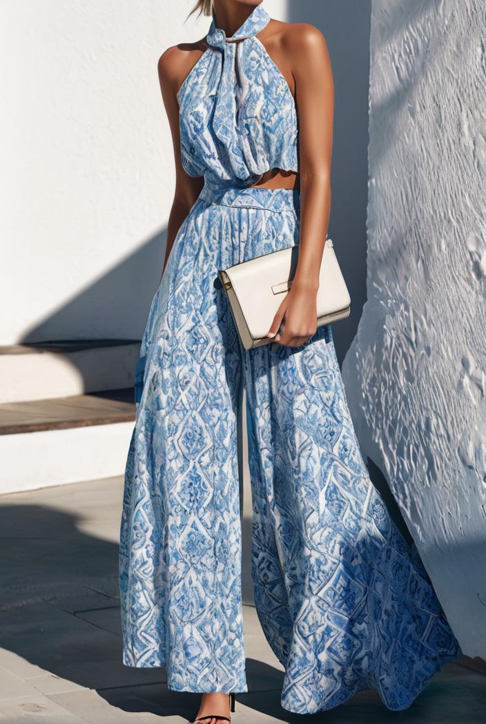 floral print halter bohemian long skirt 114828