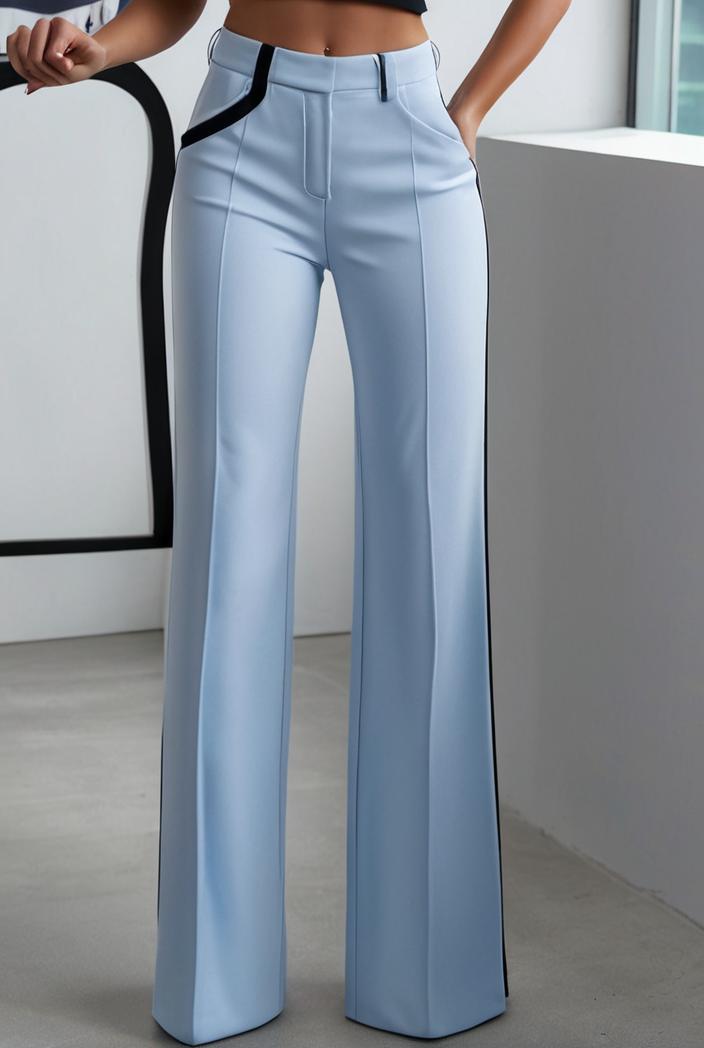 one shoulder crop top mopping pants two piece suit 126105