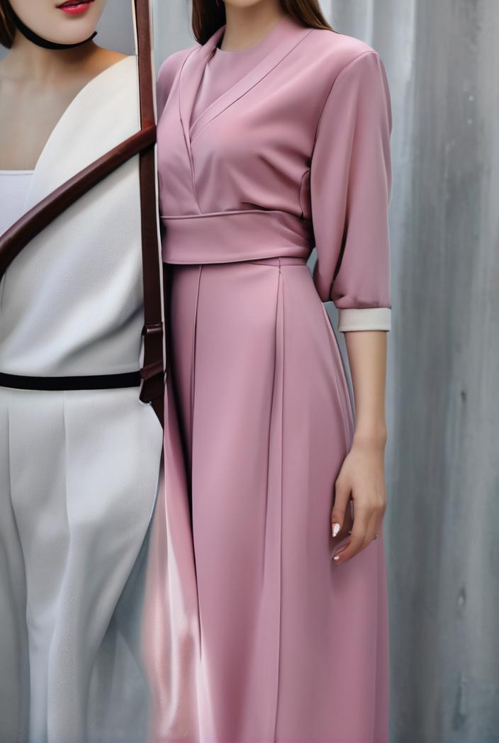one shoulder crop top mopping pants two piece suit 126115