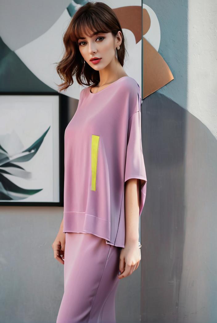 one shoulder crop top mopping pants two piece suit 126146