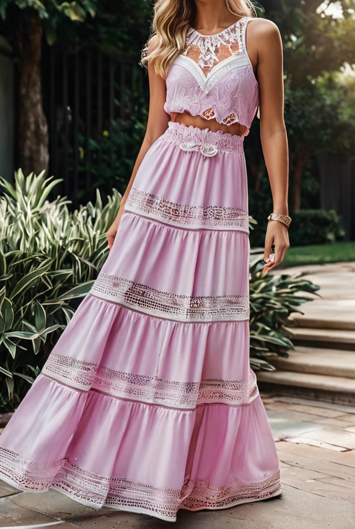 sling belted striped sleeveless dress 146407