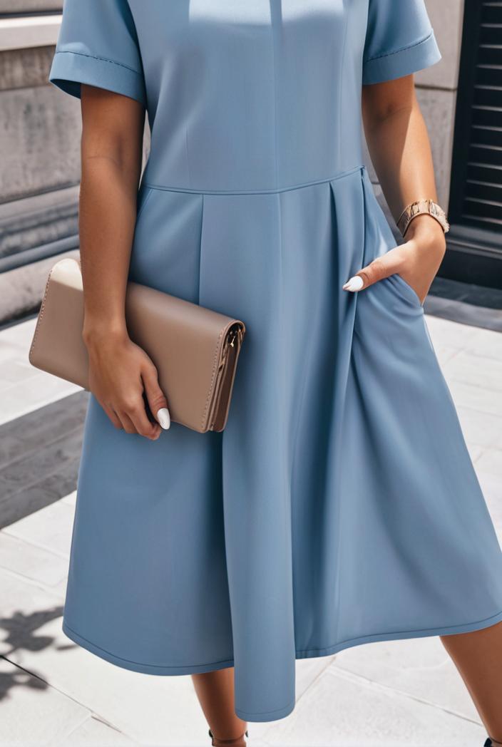 a line flap pockets rolled sleeve v neck casual lapel denim maxi dresses 104969