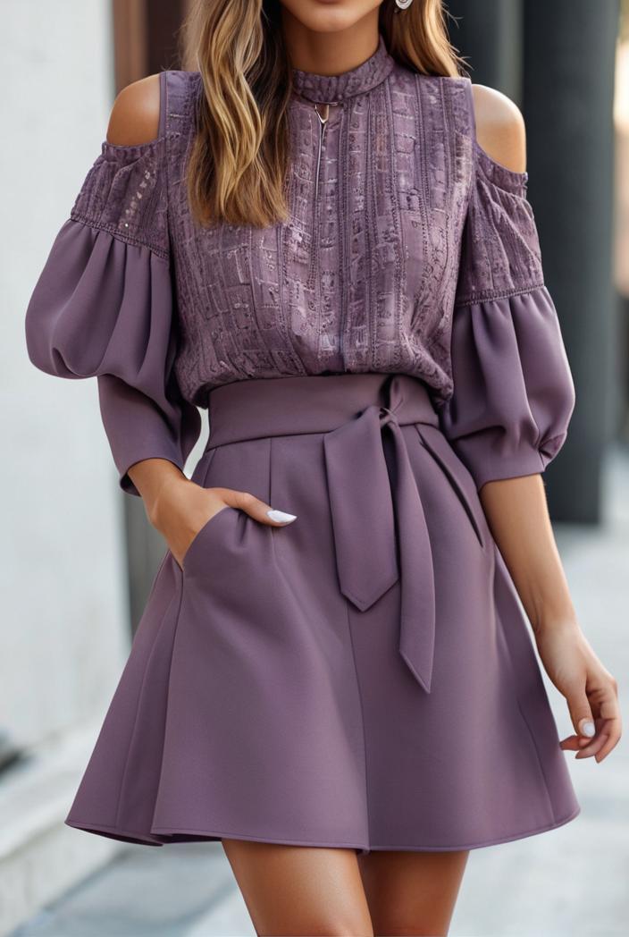 smocked tied balloon sleeve mini dress 101850