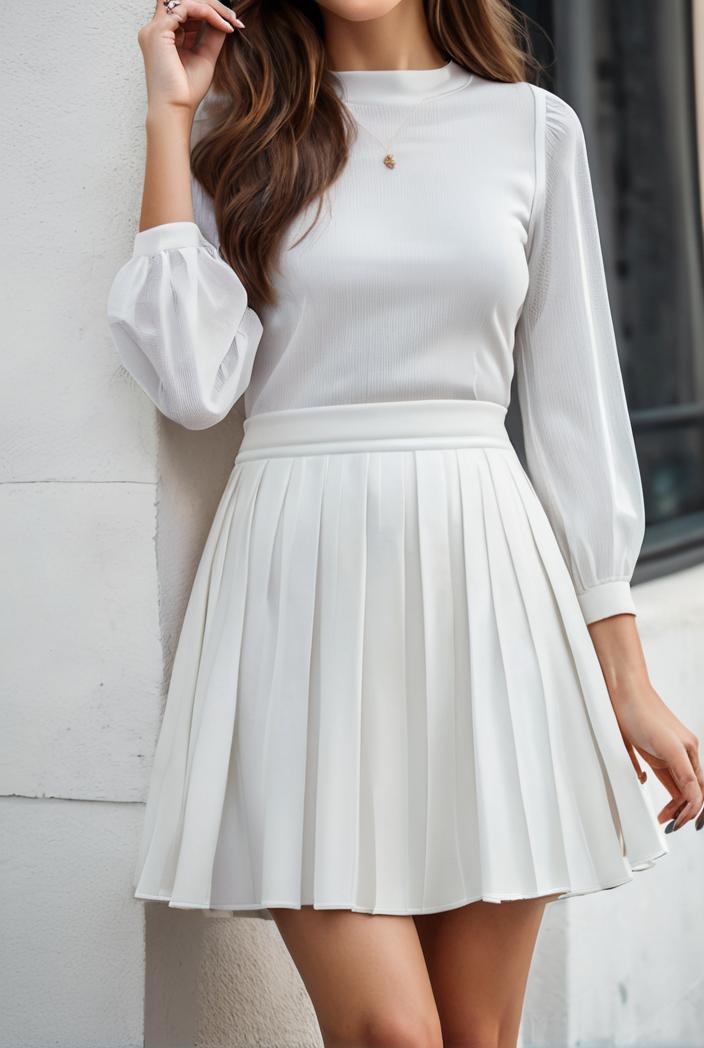 smocked tied balloon sleeve mini dress 101860