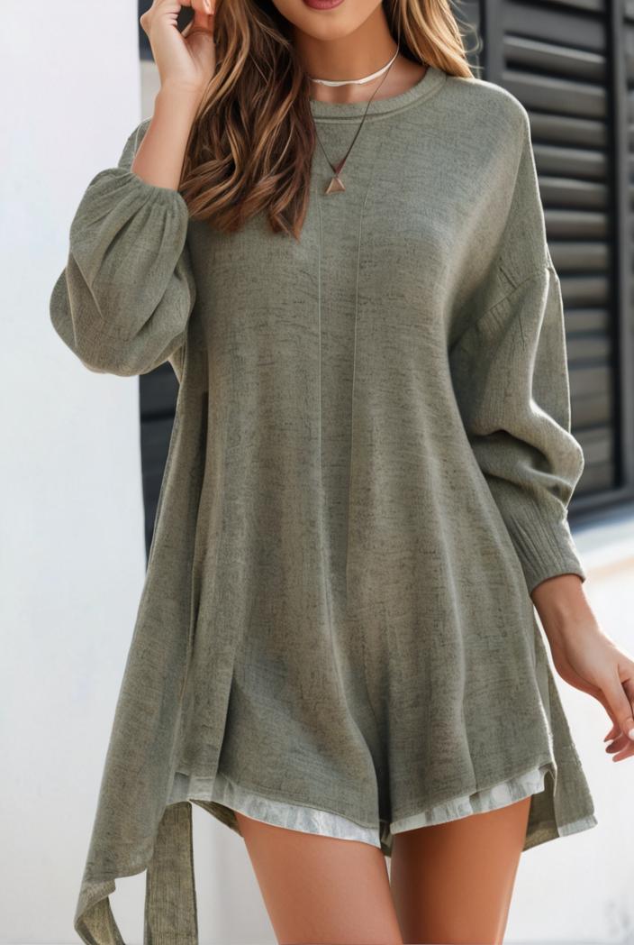 smocked tied balloon sleeve mini dress 101895