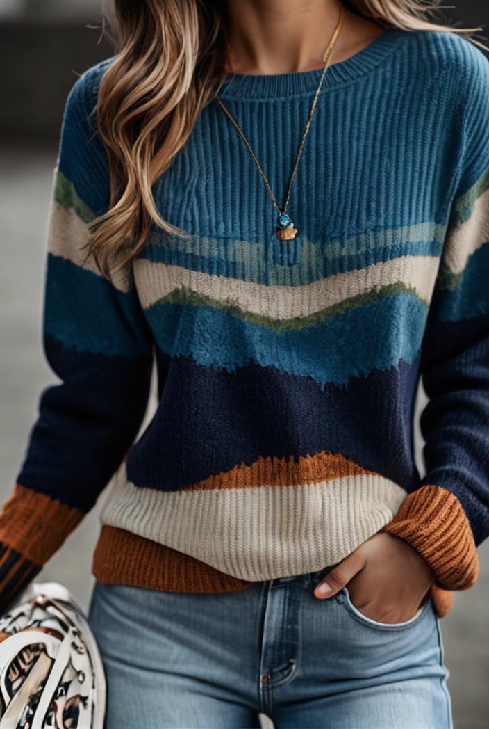 women s t shirts landscape print round neck pullover long sleeve t shirts 126354