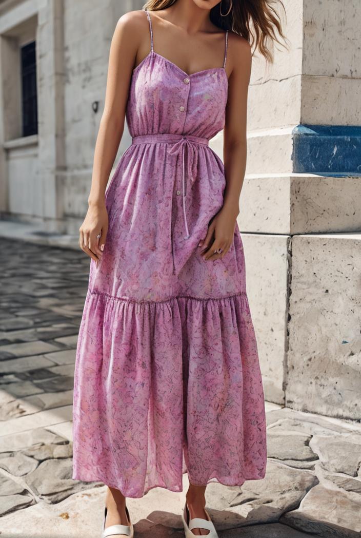 boho print halterneck sleeveless dress 128435