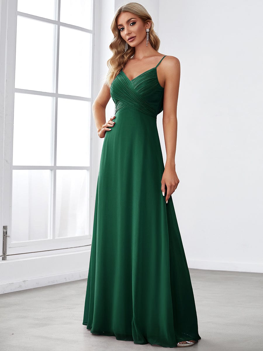 MsDresslyEP Formal Dress Criss-Cross V-Neck Chiffon Backless A-Line Bridesmaid Dress DRE230912B2708DGV4