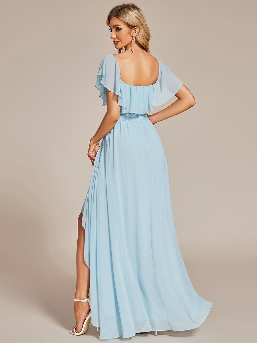 MsDresslyEP Formal Dress Elegant Chiffon High-Low Off The Shoulder Bridesmaid Dress