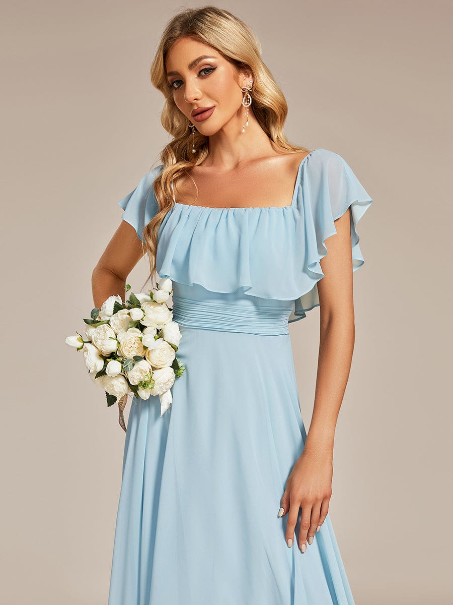 MsDresslyEP Formal Dress Elegant Chiffon High-Low Off The Shoulder Bridesmaid Dress