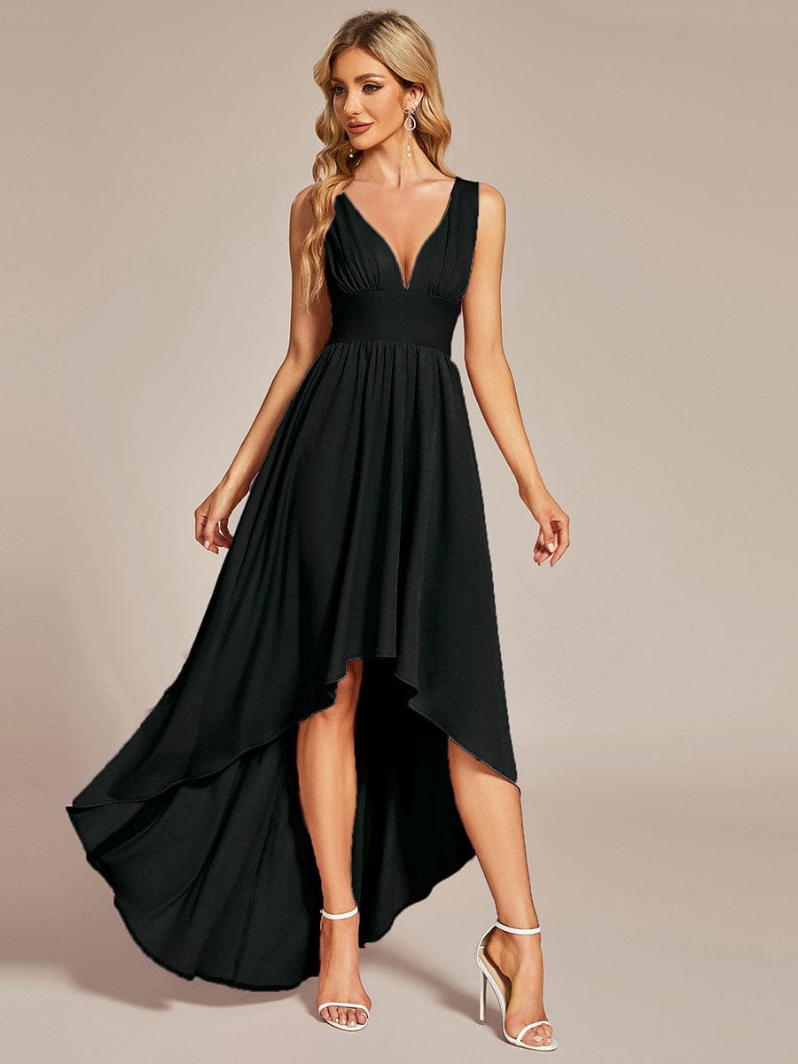 MsDresslyEP Formal Dress Elegant High-Low Sleeveless Empire Waist Bridesmaid Dress DRE2310040002BLA4