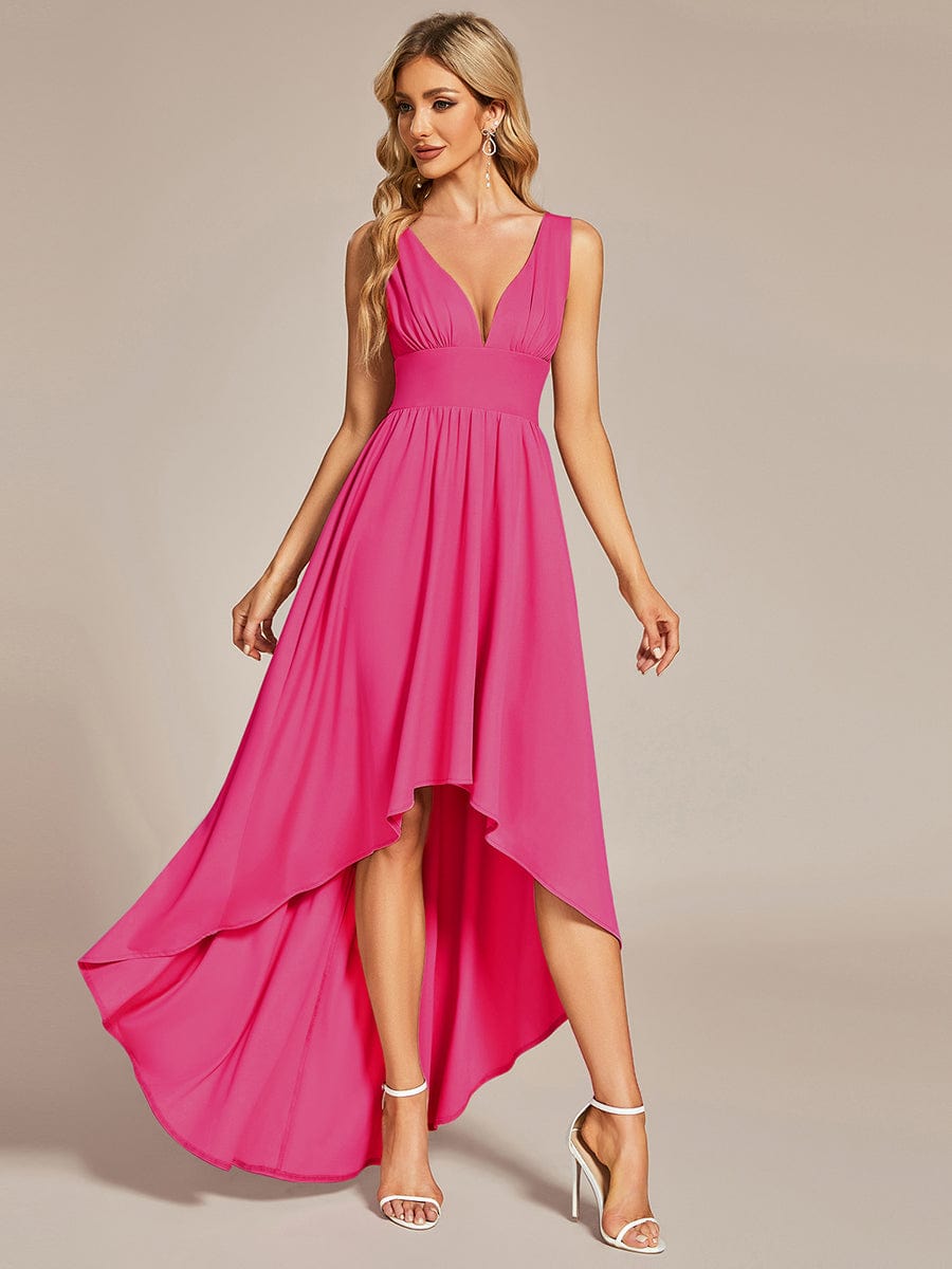 MsDresslyEP Formal Dress Elegant High-Low Sleeveless Empire Waist Bridesmaid Dress DRE2310040002DPK4