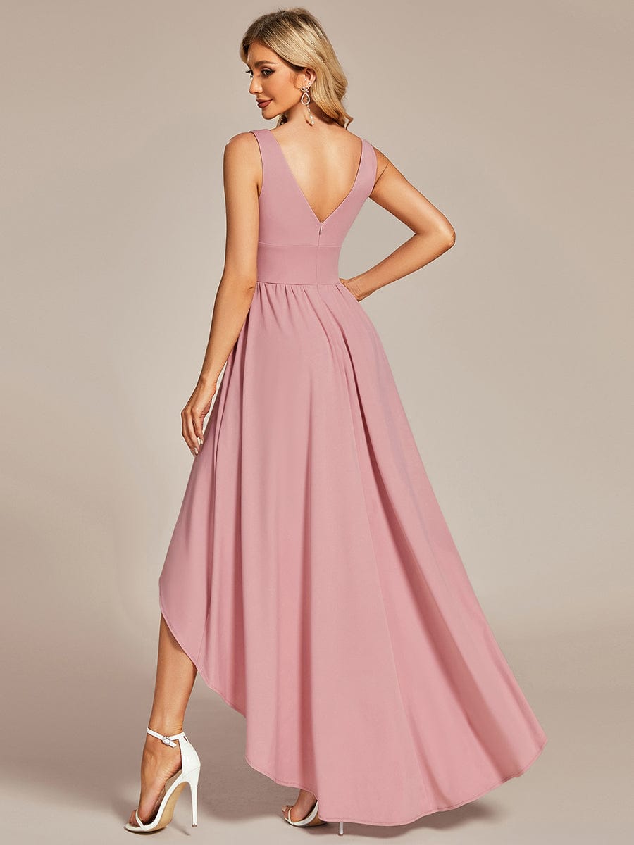 MsDresslyEP Formal Dress Elegant High-Low Sleeveless Empire Waist Bridesmaid Dress