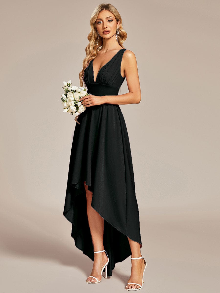 MsDresslyEP Formal Dress Elegant High-Low Sleeveless Empire Waist Bridesmaid Dress