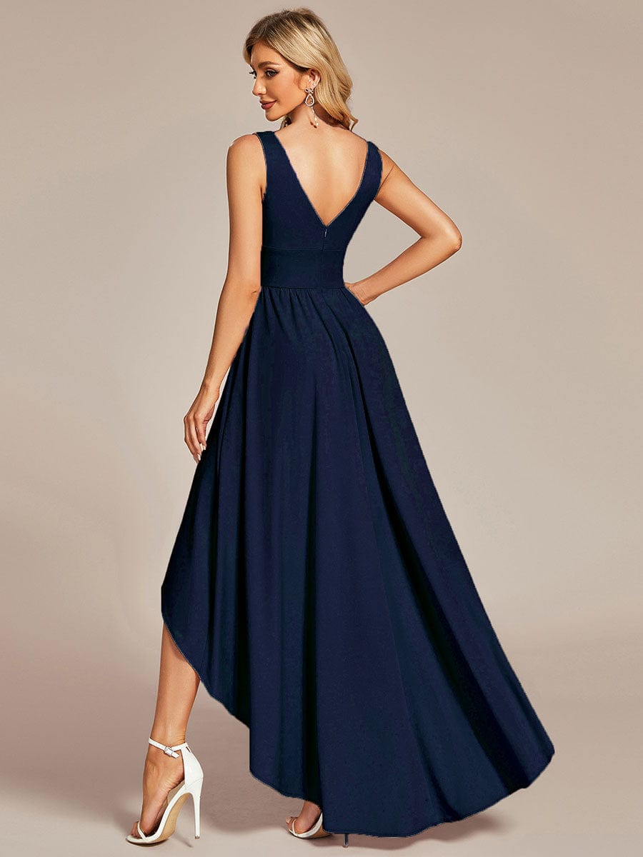 MsDresslyEP Formal Dress Elegant High-Low Sleeveless Empire Waist Bridesmaid Dress