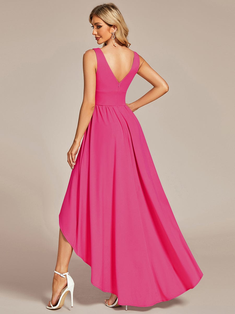 MsDresslyEP Formal Dress Elegant High-Low Sleeveless Empire Waist Bridesmaid Dress