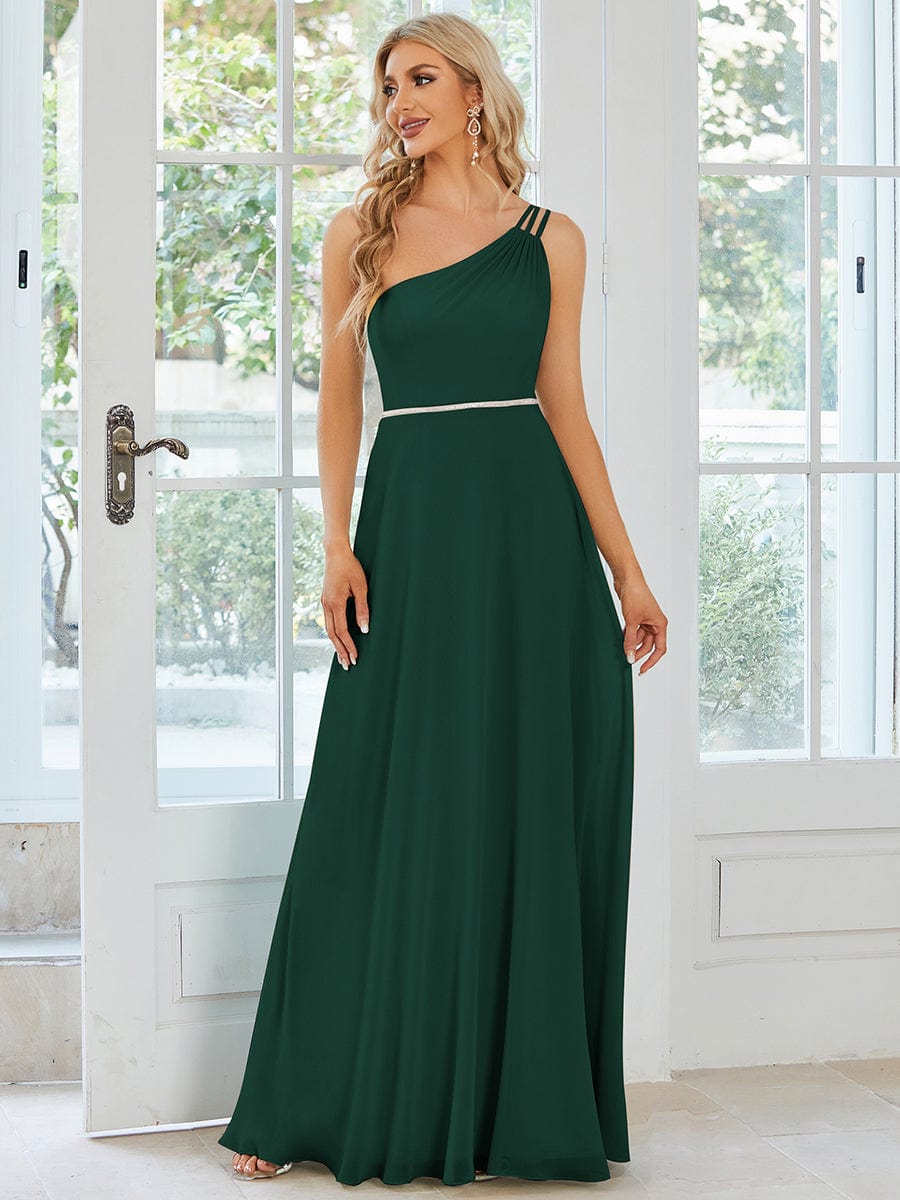 MsDresslyEP Formal Dress Flowy Chiffon One-Shoulder with Three Straps Bridesmaid Dress DRE2310040017DGN4