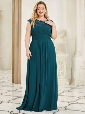 MsDresslyEP Formal Dress Maxi Lace Cap Sleeve Long Formal Evening Dress