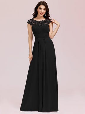 MsDresslyEP Formal Dress Maxi Lace Cap Sleeve Long Formal Evening Dress