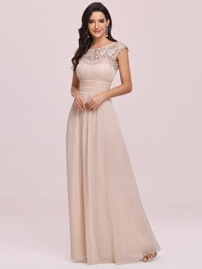 MsDresslyEP Formal Dress Maxi Lace Cap Sleeve Long Formal Evening Dress