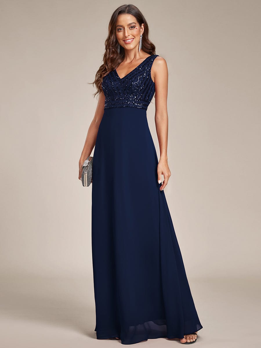 MsDresslyEP Formal Dress Sequin Sleeveless Double V-Neck Formal Evening Dress DRE230912A5925NBY4