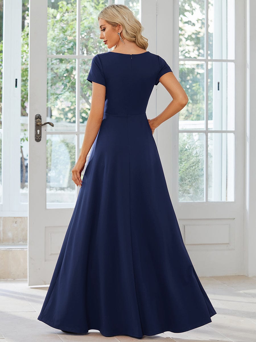 MsDresslyEP Formal Dress Simple Pleated Empire Waist A-Line Bridesmaid Dress