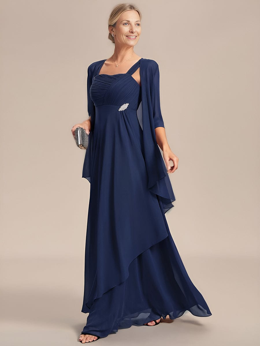 MsDresslyEP Formal Dress Two-Piece Square Neck Chiffon A-Line Mother of the Bride Dress DRE230912B1301NBY4