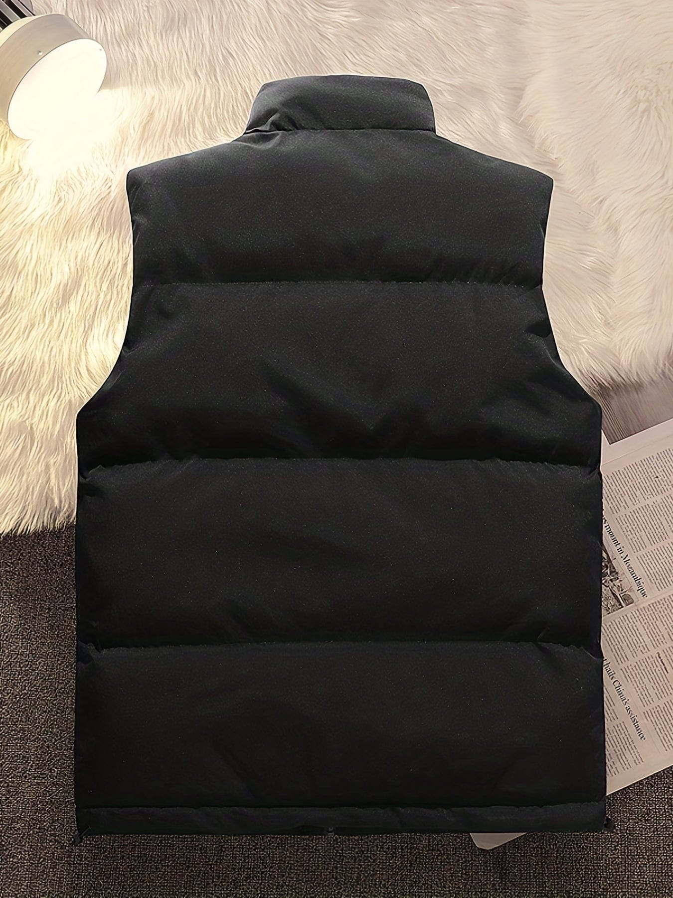 MsDressly Jackets Solid Zipper Sleeveless Winter Warm Vest Jacket