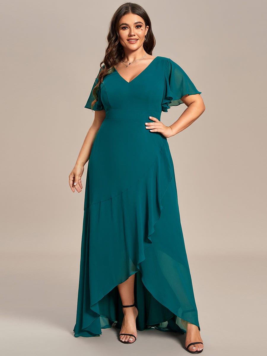 MsDresslyEP Plus Formal Dress Plus Size Elegant Lotus Sleeves Chiffon Bridesmaid Dress DRE230912A4247TEL16