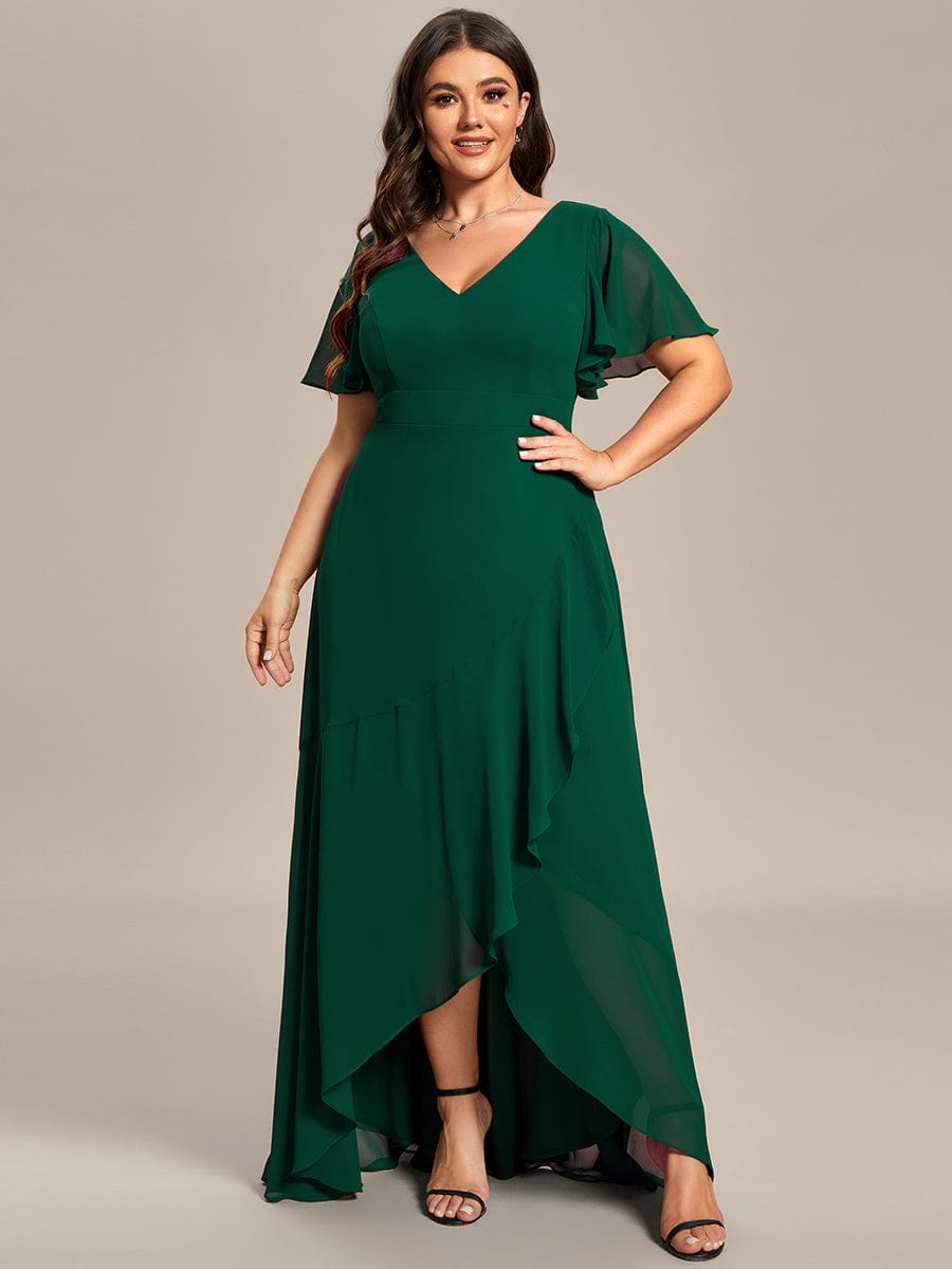 MsDresslyEP Plus Formal Dress Plus Size Elegant Lotus Sleeves Chiffon Bridesmaid Dress DRE230912A4255DGV16