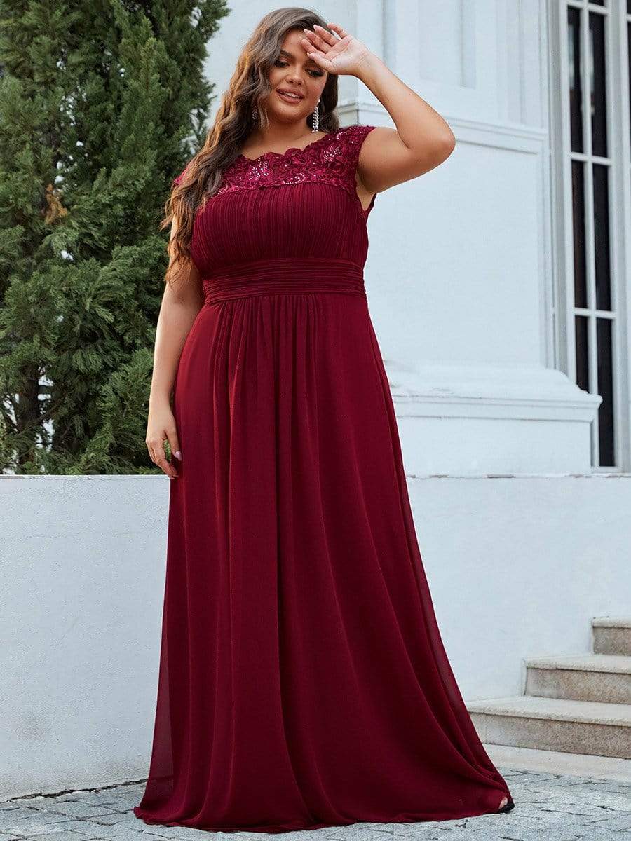 MsDresslyEP Plus Formal Dress Plus Size Elegant Maxi Long Lace Cap Sleeve Bridesmaid Dress DRE230973607BDG16