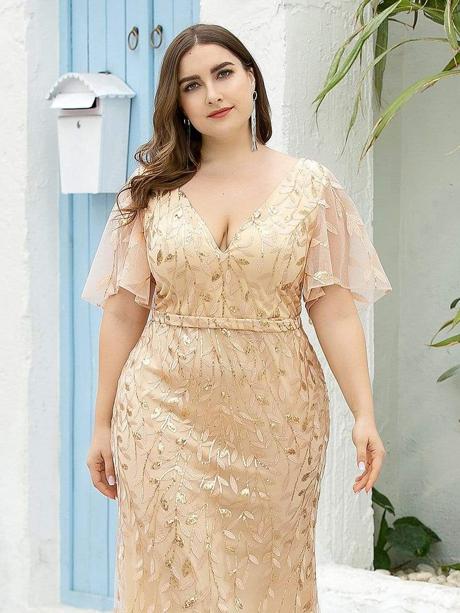 MsDresslyEP Plus Formal Dress Plus Size Long Mermaid Formal Dresses for Weddings