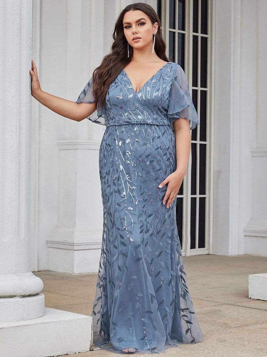 MsDresslyEP Plus Formal Dress Plus Size Long Mermaid Formal Dresses for Weddings