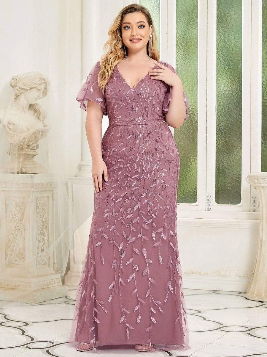 MsDresslyEP Plus Formal Dress Plus Size Long Mermaid Formal Dresses for Weddings