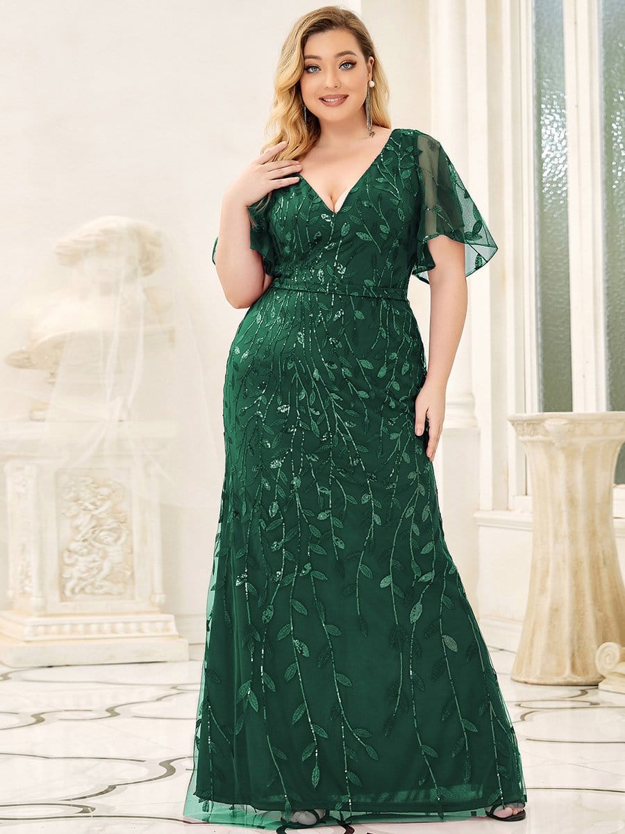 MsDresslyEP Plus Formal Dress Plus Size Long Mermaid Formal Dresses for Weddings