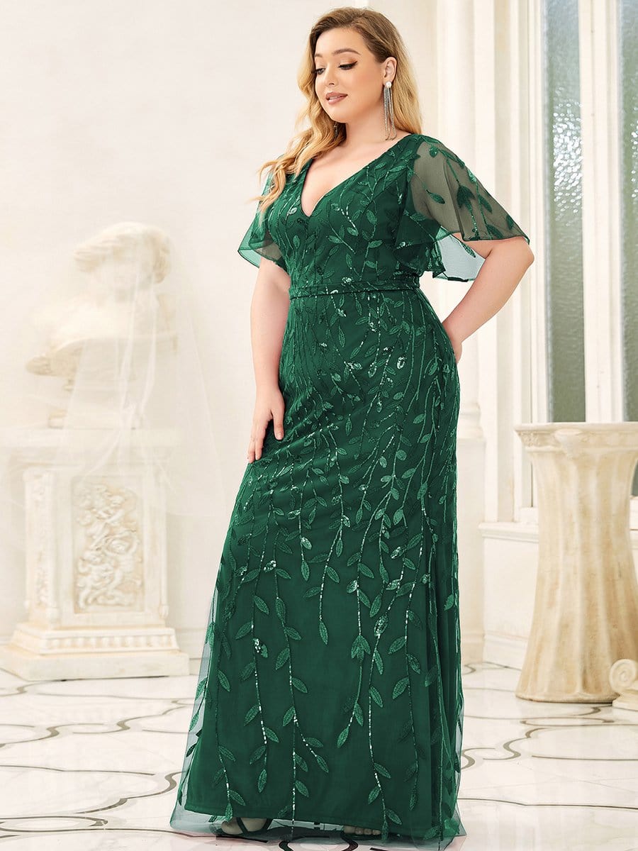 MsDresslyEP Plus Formal Dress Plus Size Long Mermaid Formal Dresses for Weddings