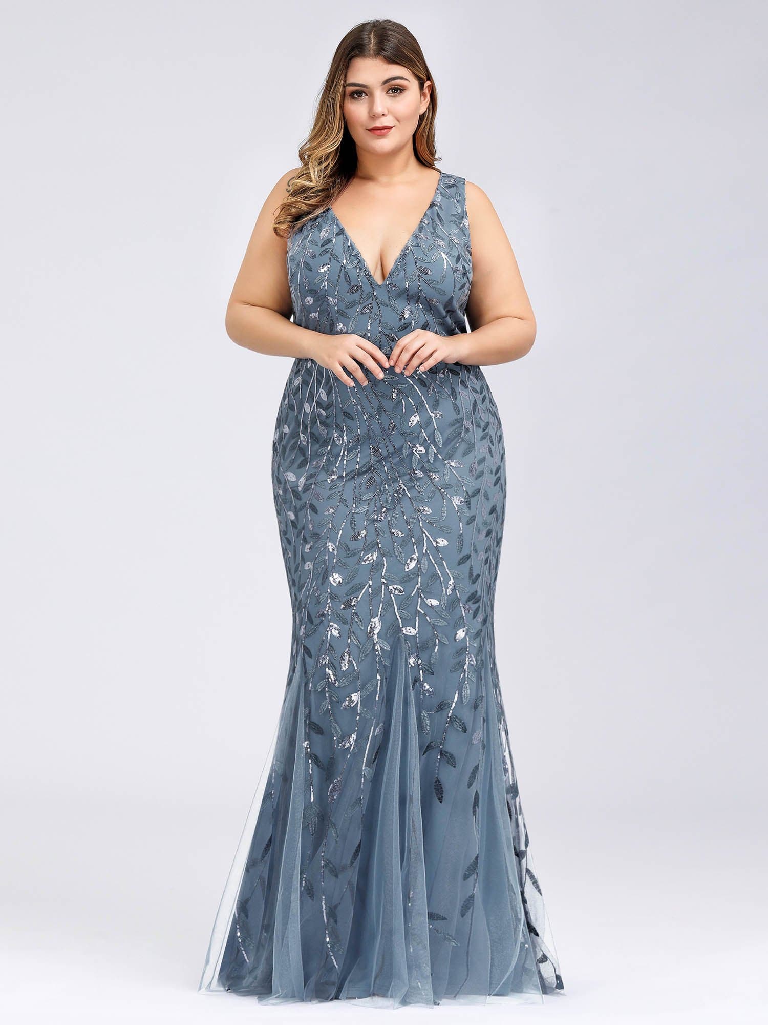 MsDresslyEP Plus Formal Dress Plus Size Maxi Sequin Formal Dresses & Gowns DRE230973843DNV16