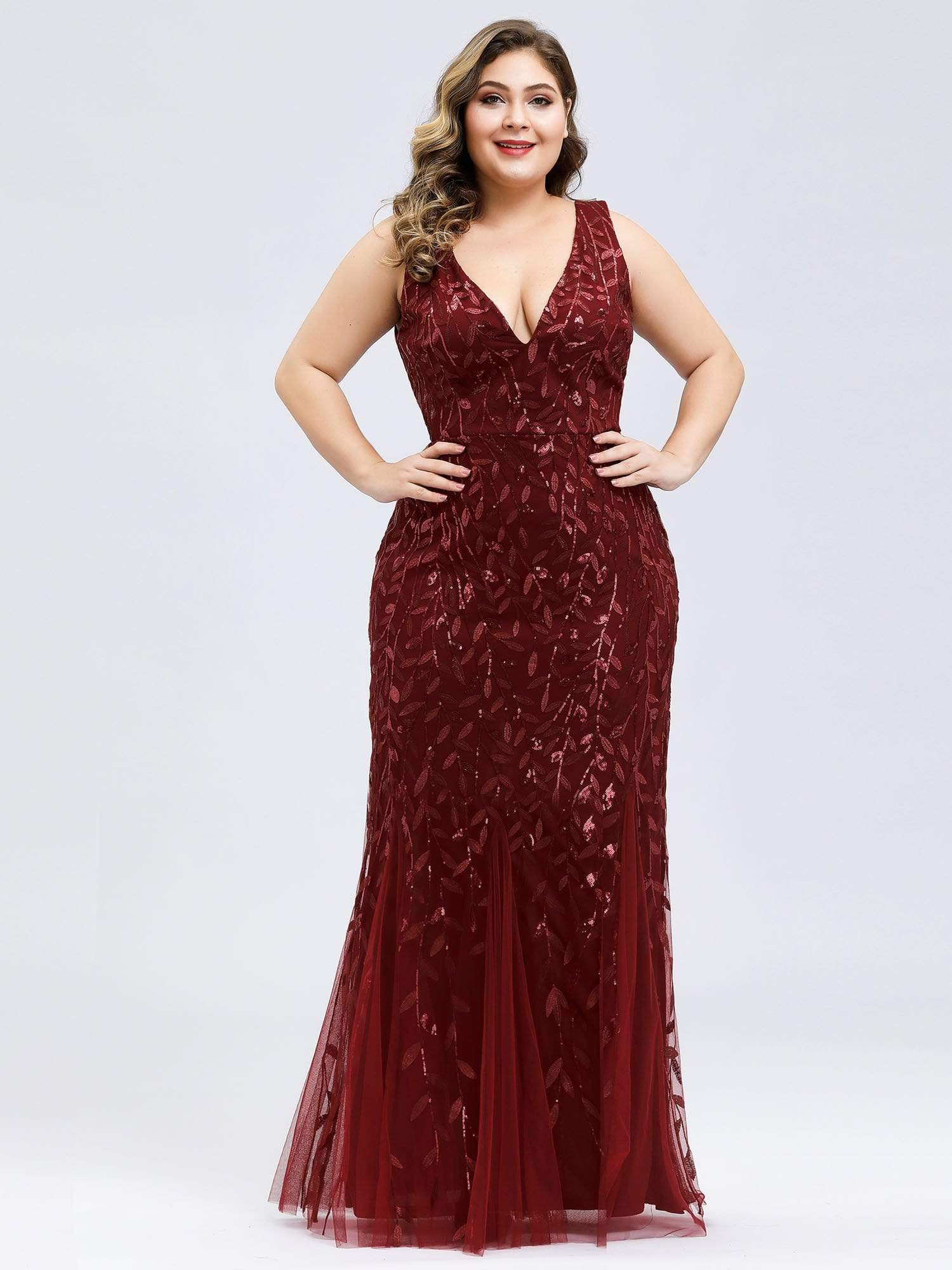 MsDresslyEP Plus Formal Dress Plus Size Maxi Sequin Formal Dresses & Gowns