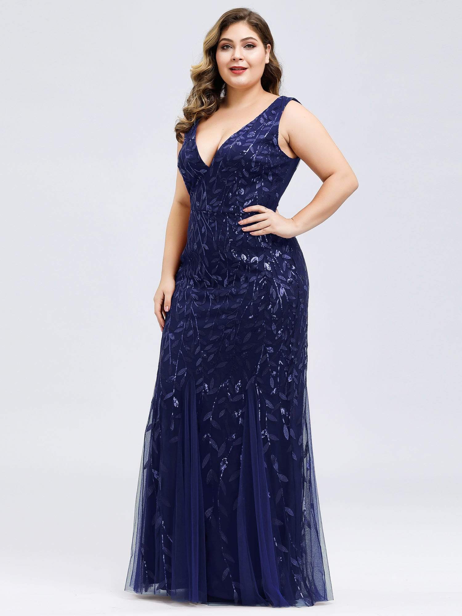 MsDresslyEP Plus Formal Dress Plus Size Maxi Sequin Formal Dresses & Gowns