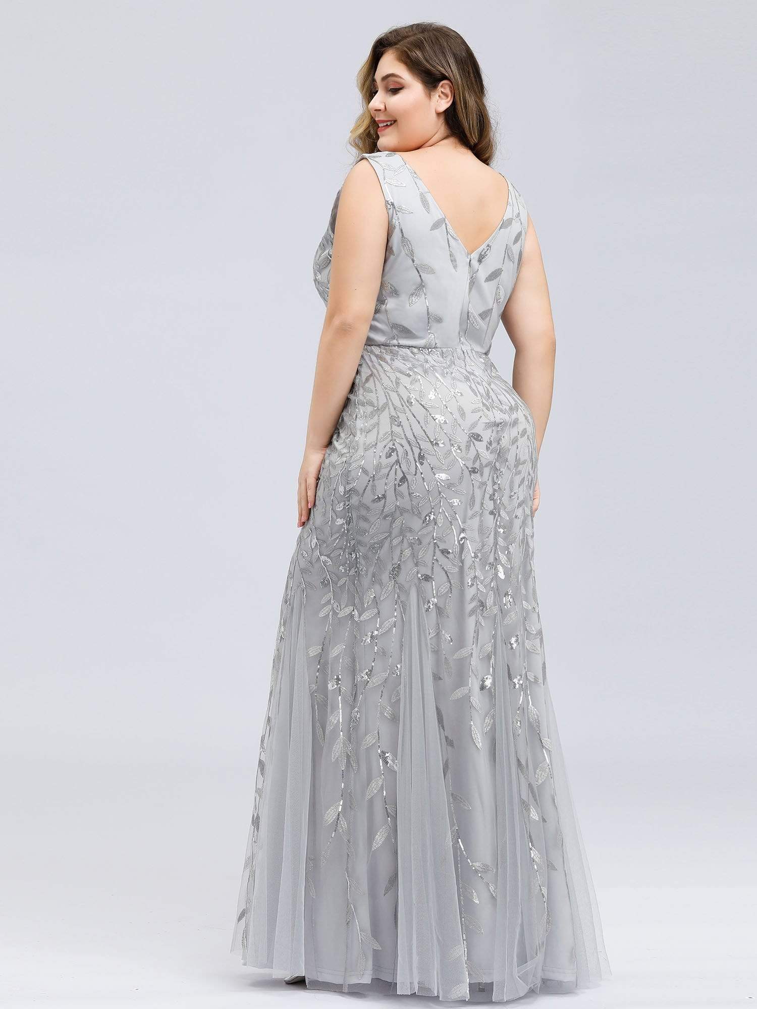 MsDresslyEP Plus Formal Dress Plus Size Maxi Sequin Formal Dresses & Gowns